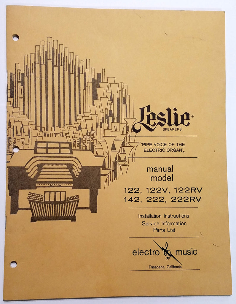 Leslie Owner's Manual for  122, 122V, 122RV, 142, 222, 222RV