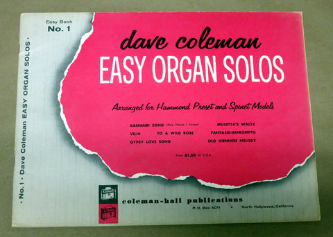 Dave Coleman Easy Organ Solos for the Hammond Organ