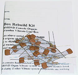 Capacitor kit for Hammond Organ vibrato line box